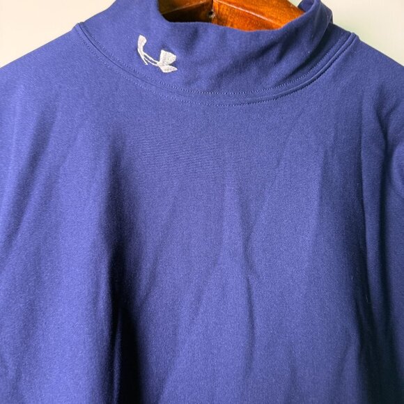 Under Armour Mens XXL Mock Neck Compression Long Sleeve Shirt Royal Blue - Picture 4 of 8